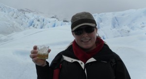 El Calafate, Argentina:  Traditional whiskey over glacier ice after trekking Perito Moreno Glacier